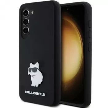 Karl Lagerfeld KLHCS23SSMHCNPK S23 S911 husă rigidă din silicon negru Choupette Metal Pin