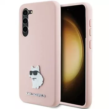 Karl Lagerfeld KLHCS23MSMHCNPP husă din silicon pentru Samsung Galaxy S23+ cu Choupette Metal Pin - roz
