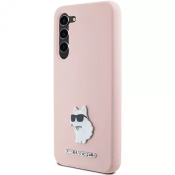 Karl Lagerfeld KLHCS23MSMHCNPP husă din silicon pentru Samsung Galaxy S23+ cu Choupette Metal Pin - roz