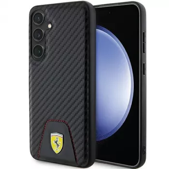 Ferrari FEHCS24MN3PUK husă rigidă pentru Samsung Galaxy S24+ (SM-S926) - Carbon Stitched Bottom - negru