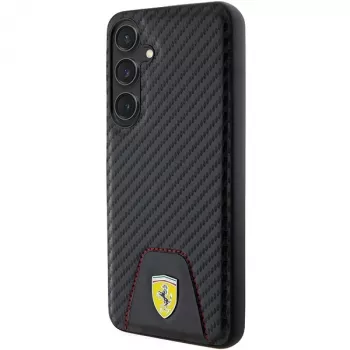 Ferrari FEHCS24MN3PUK husă rigidă pentru Samsung Galaxy S24+ (SM-S926) - Carbon Stitched Bottom - negru