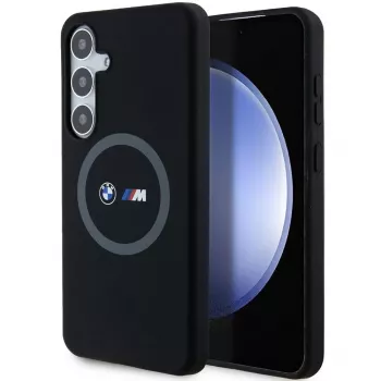 BMW M Collection husă rigidă din silicon cu suport inel MagSafe pentru Samsung Galaxy S24+ (SM-S926) - negru