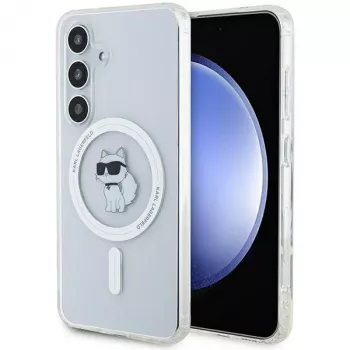 Karl Lagerfeld KLHMS24SHFCCNOT husă rigidă pentru Samsung Galaxy S24, transparentă, MagSafe, design Choupette