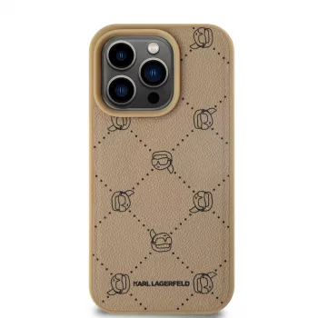 Capac spate Karl Lagerfeld KLHMP15XPGKHPHE pentru iPhone 15 Pro Max 6,7 inch bej MagSafe Karl Heads