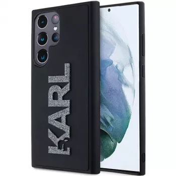 Karl Lagerfeld KLHCS24L3DMBKCK Samsung Galaxy S24 Ultra husă rigidă neagră 3D Rubber Glitter Logo