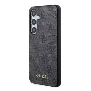 Husă rigidă Guess GUOHCSA35G4GFGR pentru Samsung Galaxy A35 5G, neagră, logo 4G Metal Gold