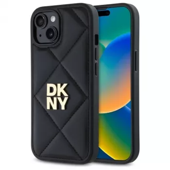 DKNY DKHCP15SPQDSLK husă spate Quilted Stack Logo pentru Apple iPhone 15 6,1