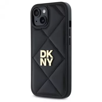 DKNY DKHCP15SPQDSLK husă spate Quilted Stack Logo pentru Apple iPhone 15 6,1