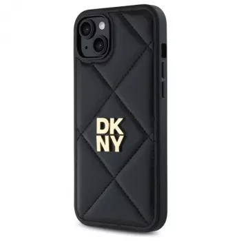 Husă DKNY DKHCP15MPQDSLK Quilted Stack Logo pentru iPhone 15 Plus 6,7