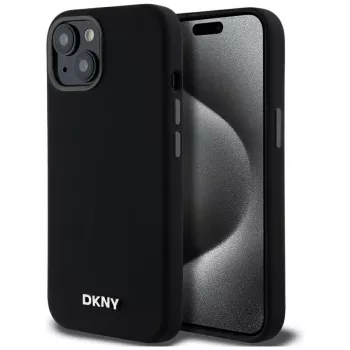 Husă rigidă DKNY DKHMP14SSMCHLK din silicon lichid MagSafe pentru iPhone 13/14/15 6,1