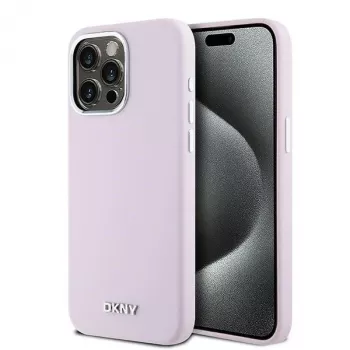 Husă rigidă DKNY DKHMP15XSMCHLP din silicon lichid cu MagSafe pentru Apple iPhone 15 Pro Max 6,7