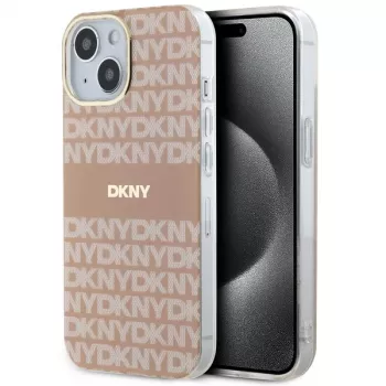 Husă rigidă DKNY DKHMP14SHRHSEP IML Mono & Stripe MagSafe pentru Apple iPhone 14 / 15 / 13 6,1