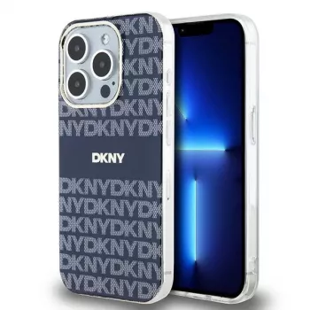 DKNY DKHMP15LHRHSEB Husă hard IML Mono & Stripe MagSafe pentru iPhone 15 Pro 6.1 albastru