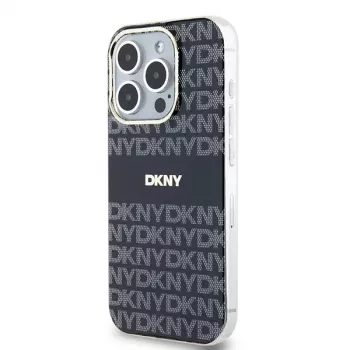 DKNY DKHMP13LHRHSEK Husă hard IML Mono & Stripe MagSafe pentru iPhone 13 Pro / 13 - negru