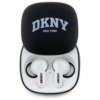 Căști Bluetooth TWS in-ear DKNY DKTWS3DNYAK cu carcasă de încărcare, finisaj mat cauciucat, negre