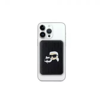Power bank wireless Karl Lagerfeld 5000mAh 15W MagSafe, negru, Karl & Choupette Head Pin KF002166