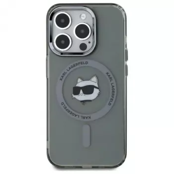 Husă Karl Lagerfeld KF002417 pentru iPhone 15 Pro Max 6,7 inch, IML Metal Choupette Head MagSafe, neagră