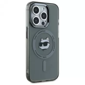 Husă Karl Lagerfeld KF002417 pentru iPhone 15 Pro Max 6,7 inch, IML Metal Choupette Head MagSafe, neagră