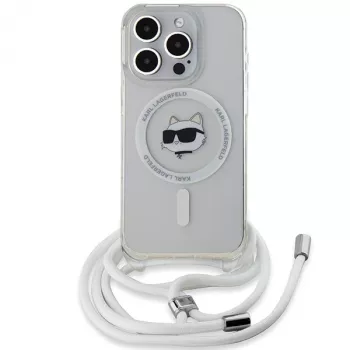 Karl Lagerfeld KF002085 Husă rigidă transparentă IML Choupette Head & Cord MagSafe pentru iPhone 14 Pro 6,1 inch