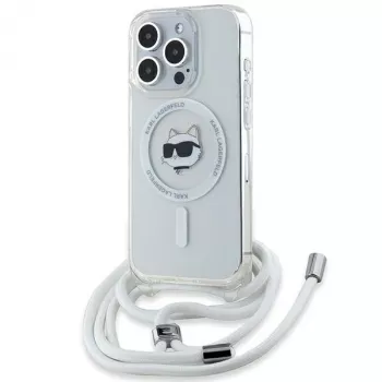 Karl Lagerfeld KLHMP14XHCCHNT Husă rigidă transparentă IML Choupette Head & Cord MagSafe pentru iPhone 14 Pro Max 6,7 inch