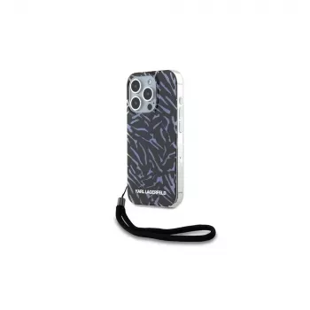 Karl Lagerfeld Capac spate Zebra With Cord pentru Apple iPhone 15 Pro Max 6,7 inch mov