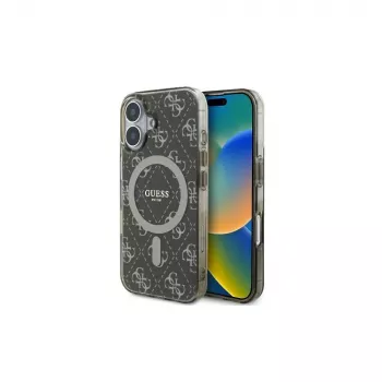 Guess GUHMP16MH4DTEW Husă rigidă IML MagSafe maro 4G Background pentru iPhone 16 Plus 6,7