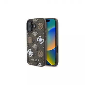 Guess Husă MagSafe Peony On 4G Background pentru iPhone 16 (maro)