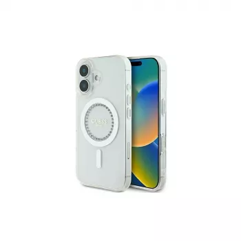 Guess GUHMP16SPFTDTEH carcasă rigidă IML Rhinestones MagSafe pentru Apple iPhone 16 6,1