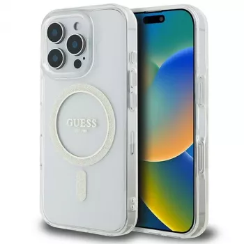 Guess Glitter Circle MagSafe carcasă rigidă pentru Apple iPhone 16 Pro Max (6,9