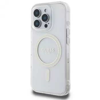 Guess Glitter Circle MagSafe carcasă rigidă pentru Apple iPhone 16 Pro Max (6,9