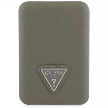 GUESS Grained Triangle baterie externă wireless 5000mAh 15W USB-C MagSafe maro