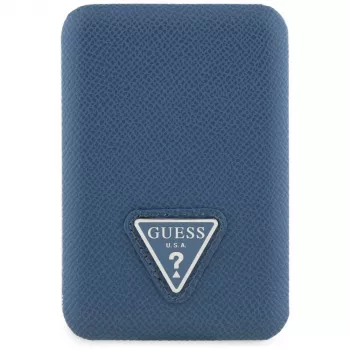 GUESS Grained Triangle baterie externă wireless 5000mAh 15W USB-C MagSafe albastru