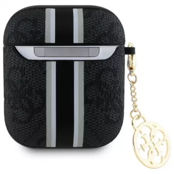 Guess GUA2P4RPSK husă AirPods 1/2 negru 4G Printed Stripes Charm