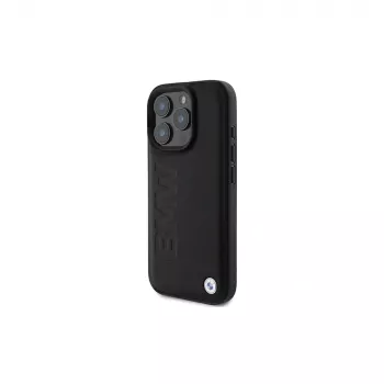 BMW Signature Collection carcasă rigidă pentru Apple iPhone 16 Pro Max 6,9 inch piele naturală negru ștanțare la cald MagSafe