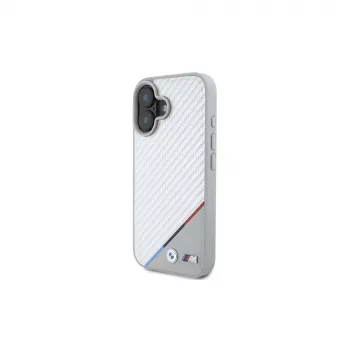 BMW M Carbon Tricolor Line carcasă rigidă pentru iPhone 16 6,1 inch - gri MagSafe