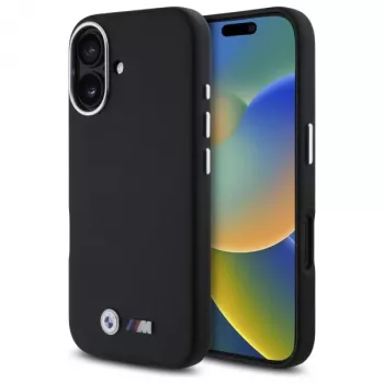 BMW BMHCP16S23PMWK iPhone 16 6,1 inch negru carcasă rigidă M Smooth Full Wrapped Metal