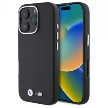 BMW M Smooth Full Wrapped Metal carcasă rigidă pentru Apple iPhone 16 Pro Max 6,9 inch negru