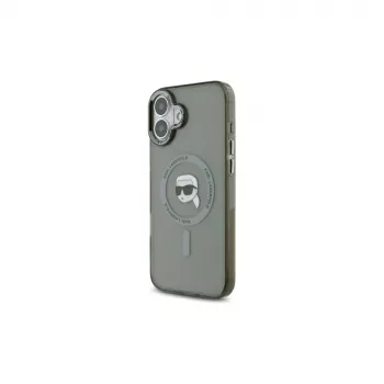 Husă rigidă Karl Lagerfeld KLHMP16MHLSKIK pentru iPhone 16 Plus 6,7 inch IML Metal Karl Head MagSafe Negru