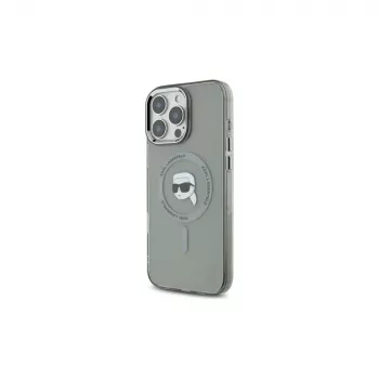 Husă rigidă Karl Lagerfeld KLHMP16LHLSKIK IML Metal Karl Head MagSafe pentru Apple iPhone 16 Pro 6,3 inch Negru