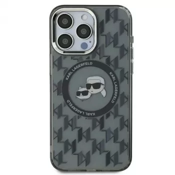 Husă Karl Lagerfeld KLHMP16LHMCKMHK pentru iPhone 16 Pro 6,3 inch Negru IML Monogram Karl & Choupette Head MagSafe