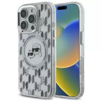 Husă Karl Lagerfeld KLHMP16LHMCKMHT pentru iPhone 16 Pro 6,3 inch Transparent IML Monogram Karl & Choupette Head MagSafe