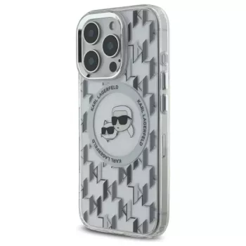Husă Karl Lagerfeld KLHMP16LHMCKMHT pentru iPhone 16 Pro 6,3 inch Transparent IML Monogram Karl & Choupette Head MagSafe
