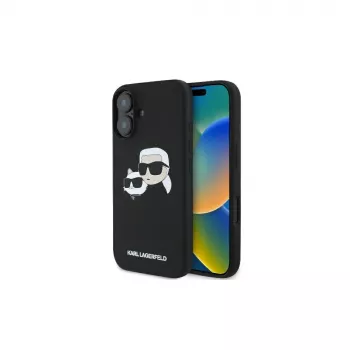 Karl Lagerfeld KLHMP16SSKCHPPLK iPhone 16 6,1 negru Hardcase silicon Double Heads Print MagSafe