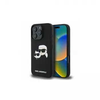 Karl Lagerfeld KLHMP16XSKCHPPLK iPhone 16 Pro Max 6,9 negru Hardcase silicon Double Heads Print MagSafe