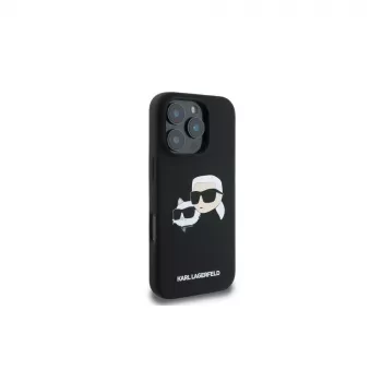 Karl Lagerfeld KLHMP16XSKCHPPLK iPhone 16 Pro Max 6,9 negru Hardcase silicon Double Heads Print MagSafe