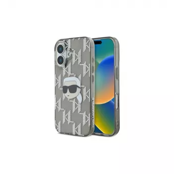 Husă Karl Lagerfeld IML Karl Head Electroplated pentru iPhone 16 (Negru)