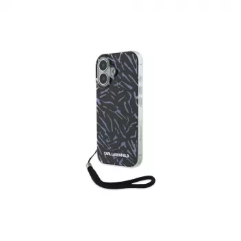 Husă Karl Lagerfeld Zebra With Cord pentru iPhone 16 Plus (violet)