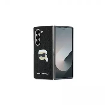 Karl Lagerfeld Saffiano Monogram Head Pin Husă rigidă pentru Samsung Galaxy Z Fold6 - negru