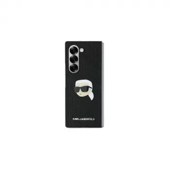 Karl Lagerfeld Saffiano Monogram Head Pin Husă rigidă pentru Samsung Galaxy Z Fold6 - negru