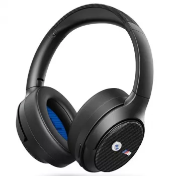 Căști Bluetooth over-ear BMW ANC negre cu logo-uri metalice